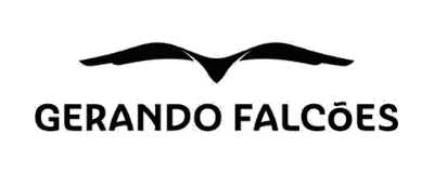 Logo da Gerando Falcões, com um falcão de asas abertas sobre o nome