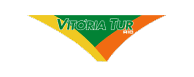 Logo da Vitória Tur, em amarelo, verde e laranja